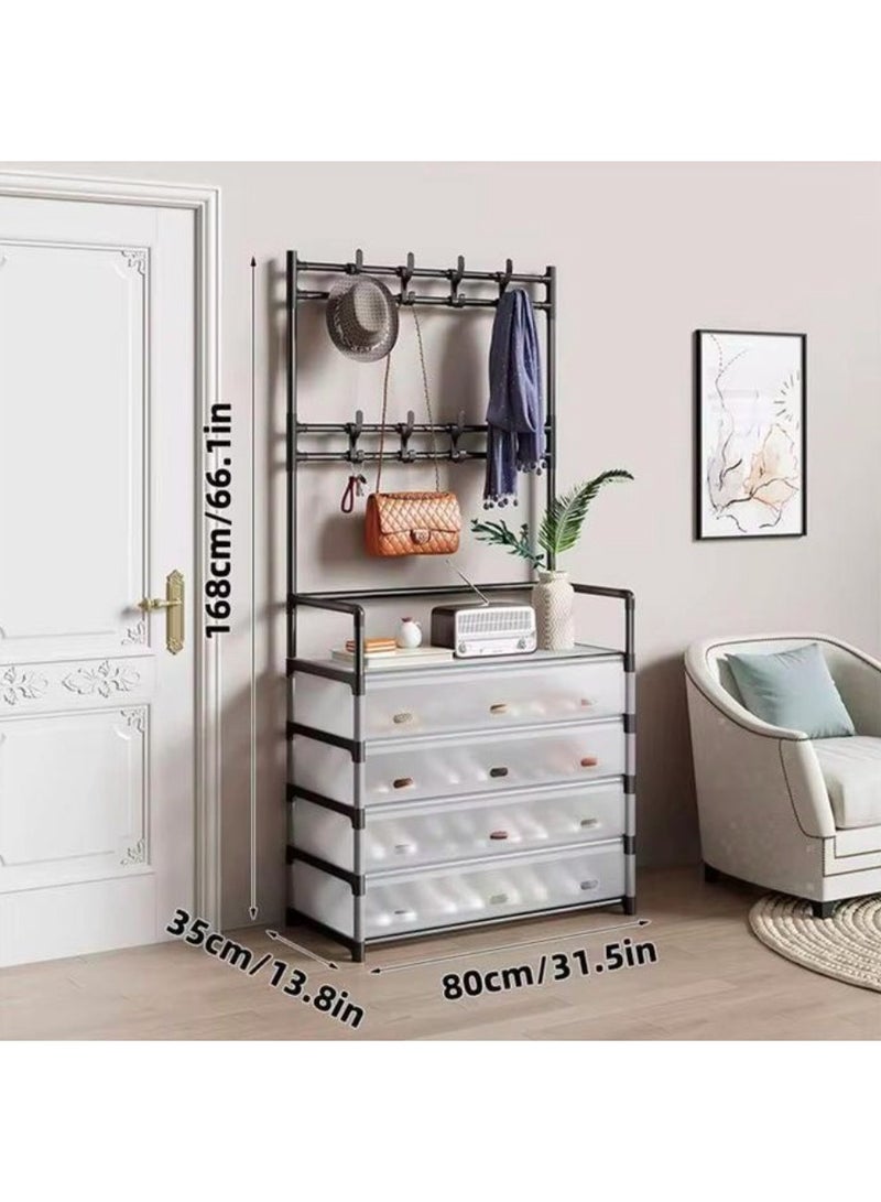 eBasket Shoe and hat organizer rack with 4 drawers, multi-purpose organizer rack for organizing shoes and socks - Image 4